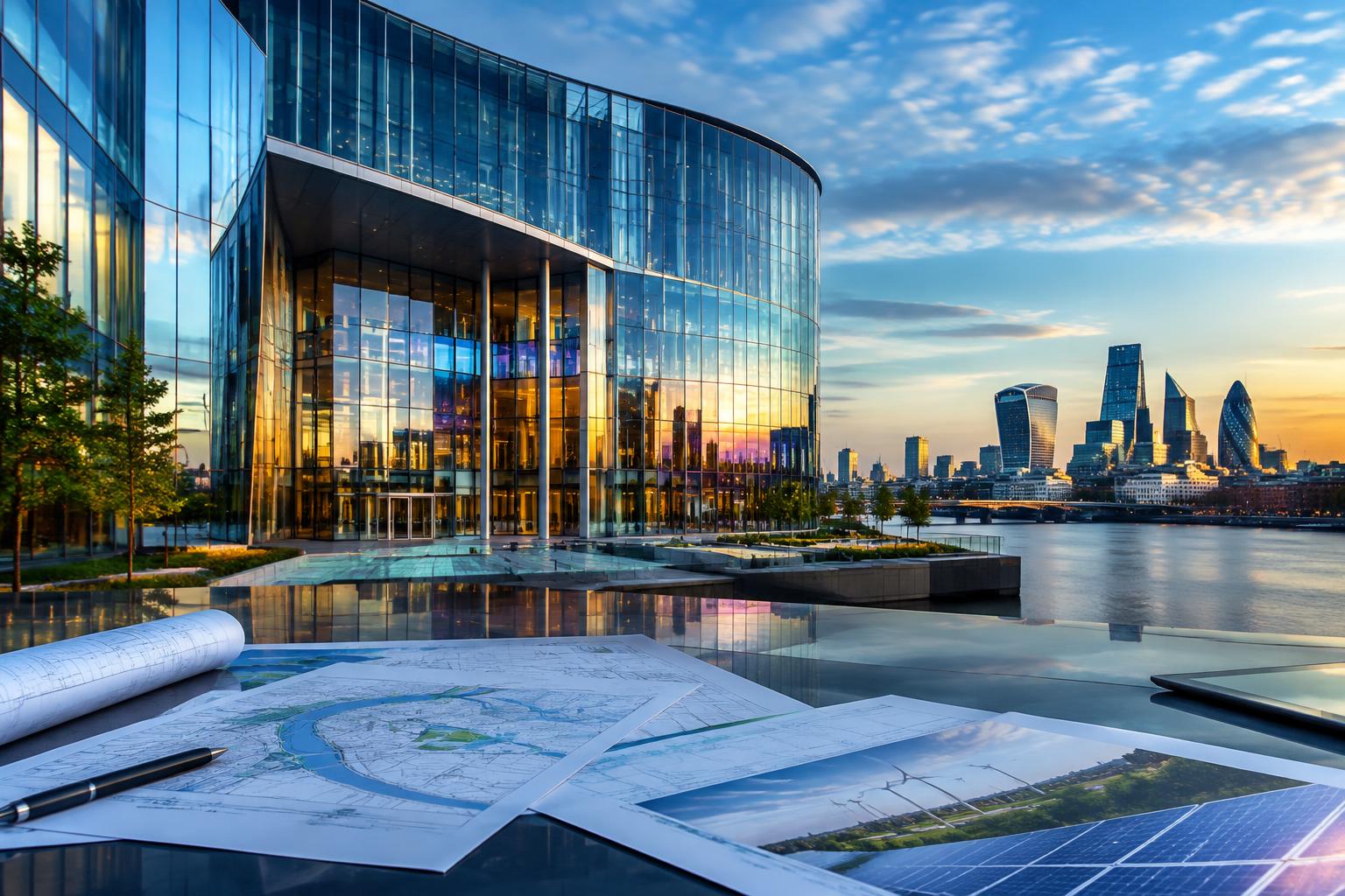 Clean infrastructure plans in a London finance district