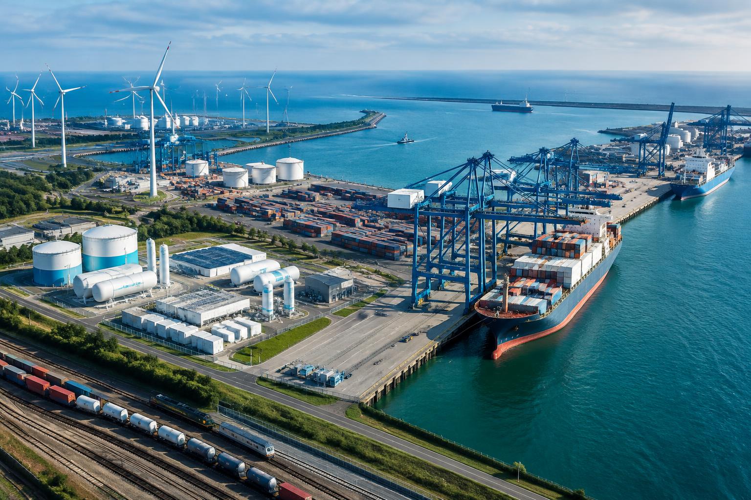 Clean-energy port and logistics cluster